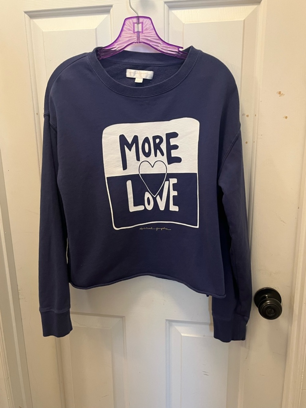 🙏🏾 EUC Spiritual Gangster “More Love” Women’s Blue Crew Sweatshirt - Sz Medium